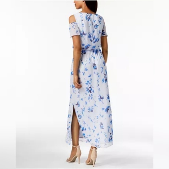 Nine West Blue Cold-Shoulder Maxi Dress - Picture 3 of 5